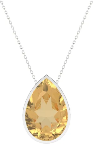 Natural Gemstone Slider Pendant Necklaces for Women in Sterling Silver, Birthstone Jewelry Gifts for Her Birthday, Wedding Anniversary, Christmas