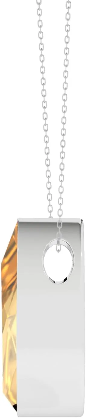 Natural Gemstone Slider Pendant Necklaces for Women in Sterling Silver, Birthstone Jewelry Gifts for Her Birthday, Wedding Anniversary, Christmas