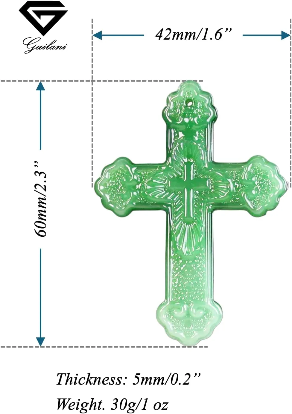 Natural Jade Cross Necklace. Hand Carved & Polished by Best East Asia Artisans. Promotoes Physical, Emotional, Spiritual Benefits