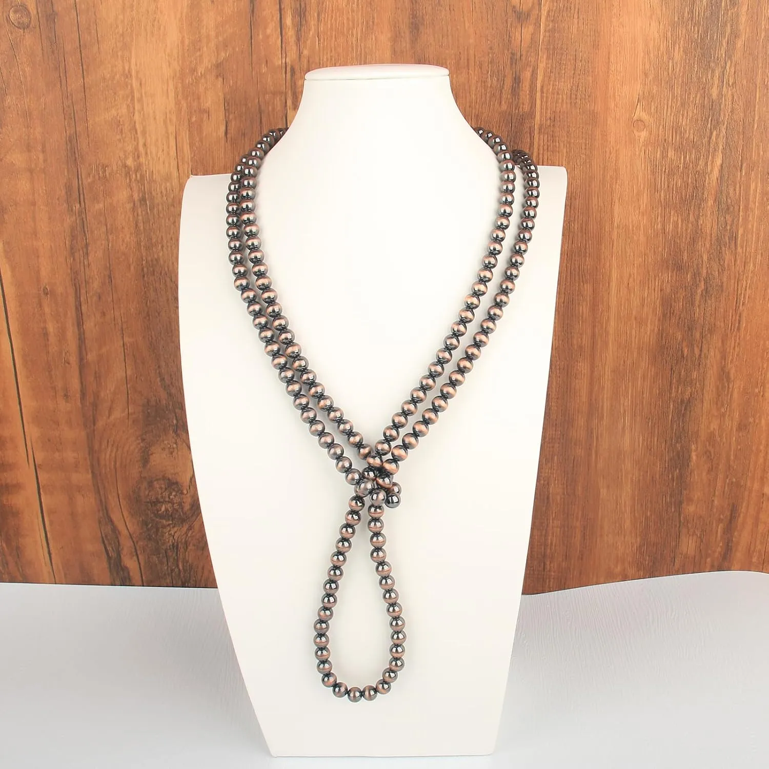 Navajo Pearl Necklace Long Western Jewelry for Women Vintage Beaded Pearl Necklaces