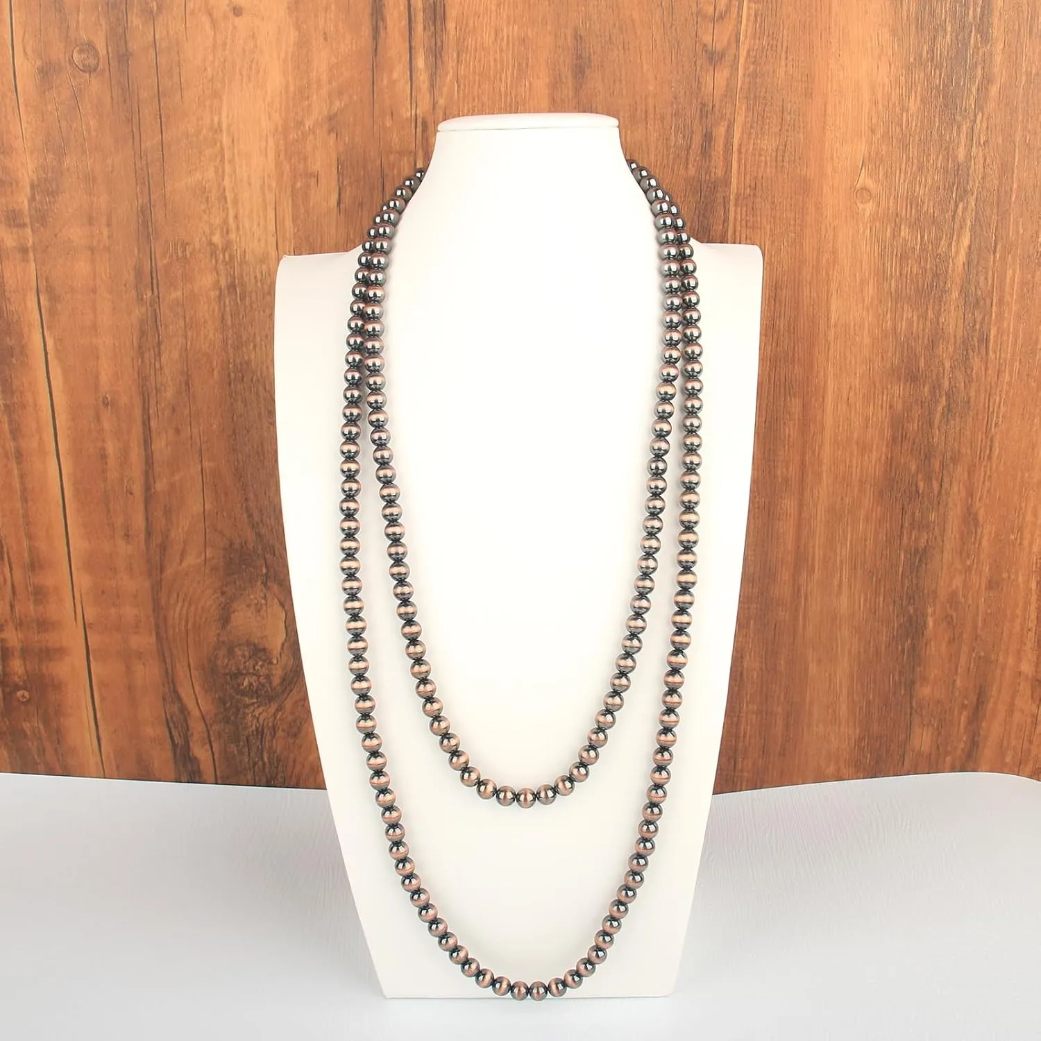 Navajo Pearl Necklace Long Western Jewelry for Women Vintage Beaded Pearl Necklaces