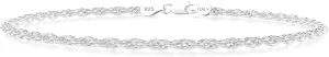 nometo 925 Sterling Silver Rope Chain Bracelet Box Chain Bracelet 2mm3mm5mm Gold/Silver Bracelet for Men Women Silver Bracelet 6.5-9 Inches