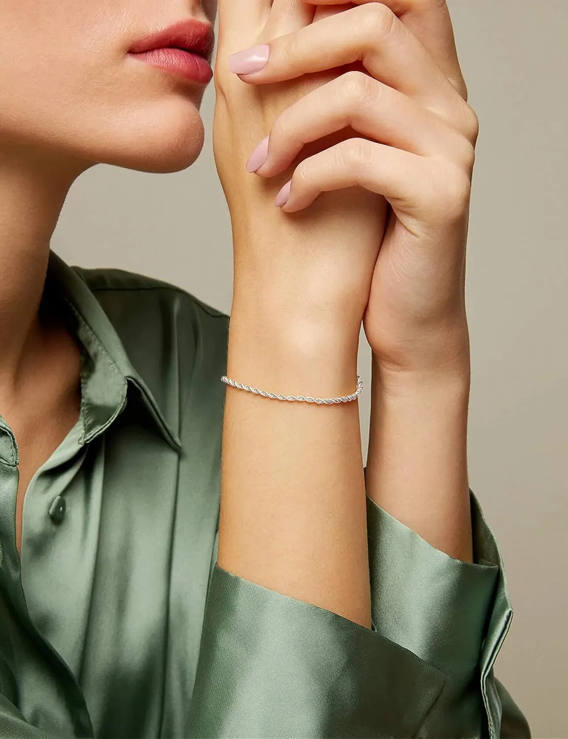 nometo 925 Sterling Silver Rope Chain Bracelet Box Chain Bracelet 2mm3mm5mm Gold/Silver Bracelet for Men Women Silver Bracelet 6.5-9 Inches