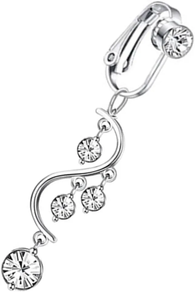 Non Piercing Rhinestone Navel Ring for Women Belly Button Jewelry Sparkly Clip Body Accessory Unique Stylish Decoration for Any Occasion