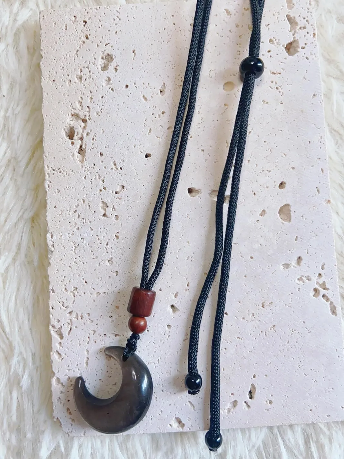 Obsidian Necklace Moon Pendant with Adjustable Cord in 16-25inch for Women or Men Choker Handmade Necklace Jewelry Healing Crystal Dainty Cute Gifts for Bestfriend&Teen&Birthday Silver Obsidian Moon