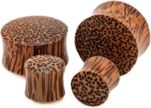 Pair (2PCS) PALM WOOD PLUGS Double Flare Gauges Organic Ear Tunnels 9302