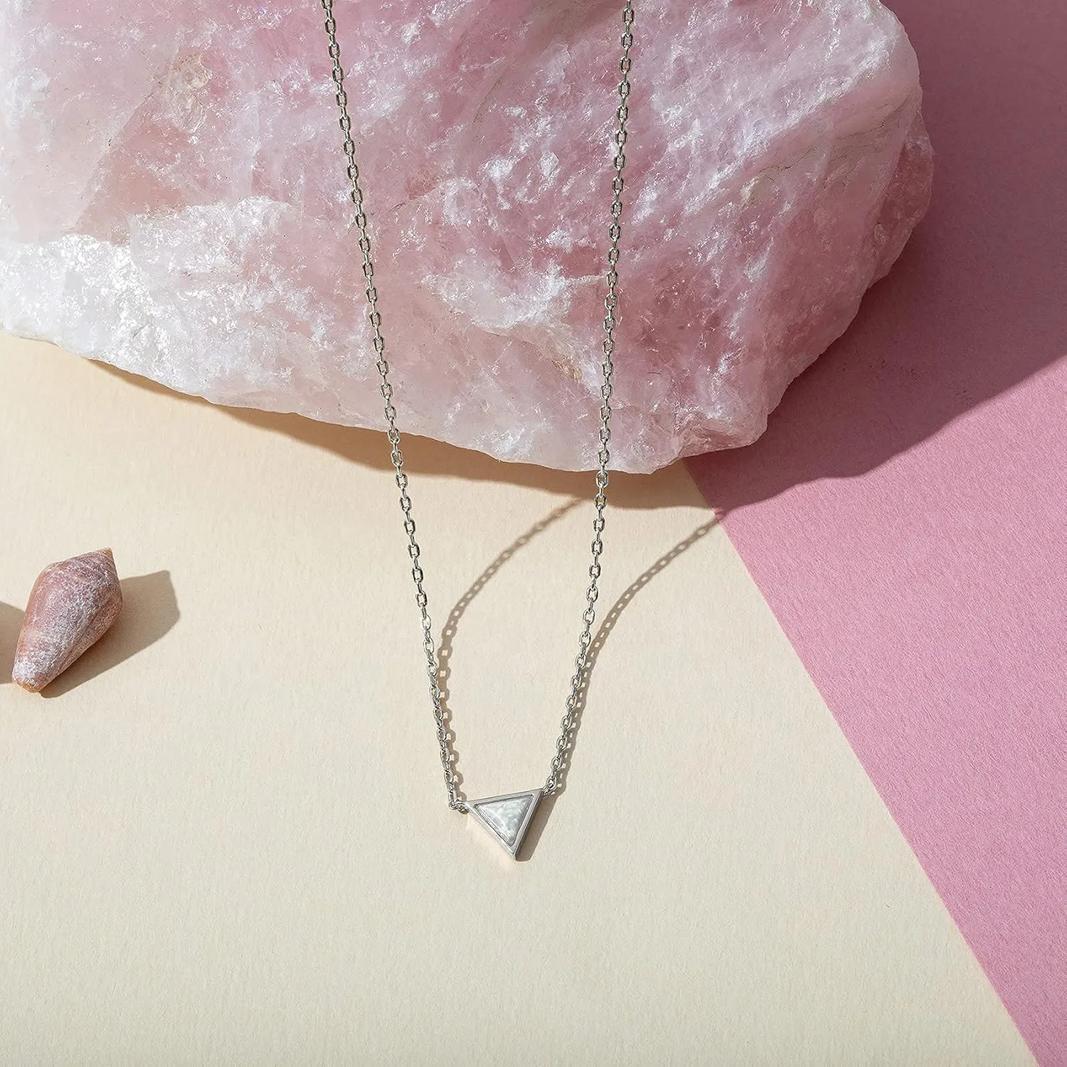 PAVOI 14K Gold Plated Created White Opal Necklace | Opal Necklaces for Women