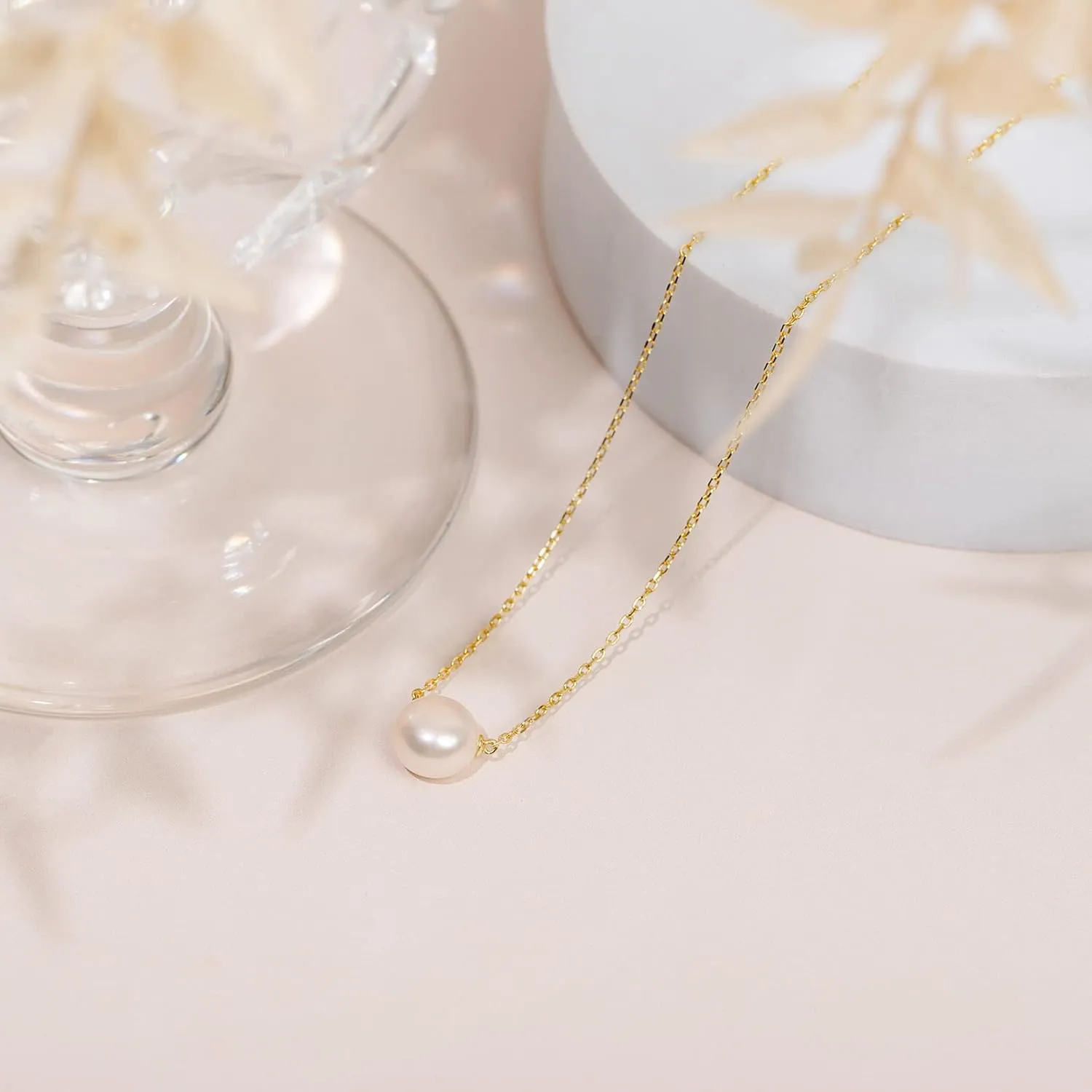 PAVOI Handpicked AAA  Freshwater Cultured Single Pearl Necklace Pendant | Gold Necklaces for Women