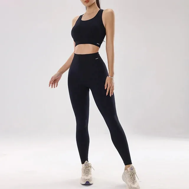 Peach Lift Yoga Set  Quick-Dry Sports Bra & Slimming Leggings for Fitness
