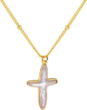 Pearl Cross Necklace for Women 14K Gold Plated Pearl Choker Necklace Faith Necklace Simple Gold Pearl Necklace Gold Dainty Necklace Trendy Jewelry Gifts