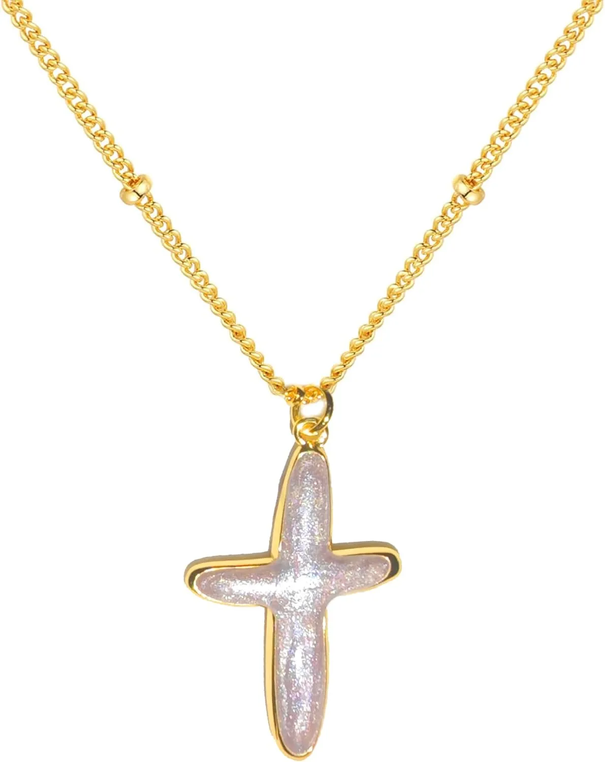 Pearl Cross Necklace for Women 14K Gold Plated Pearl Choker Necklace Faith Necklace Simple Gold Pearl Necklace Gold Dainty Necklace Trendy Jewelry Gifts