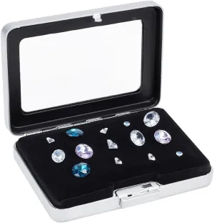 PH PandaHall Diamond Display Boxes Gem Container Holder Gemstone Jewelry Box Show Case Storage Box Holder with Window and Velvet for Gems Coins Jewelry Displaying and Gift Packing 3.1x2.3 inch