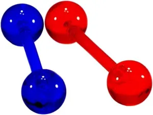 Pierce Plex Package of Two Acrylic Tongue Barbell, Tongue Ring with Unique Designed Ball 14Ga