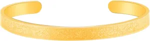 Platinum/Black/Gold/Rose Gold Plated Opened Adjustable Bangle Bracelets - Carved with Muslim Scripture Bracelet for Women YA4980
