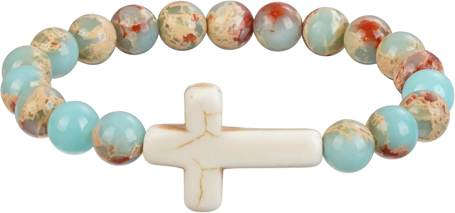 Plumiss Boho Inspirational Gifts Bracelets for Women,Handmade Unique Energy Natural Stone Beaded Strand Wrap Bracelet Jewelry Gift