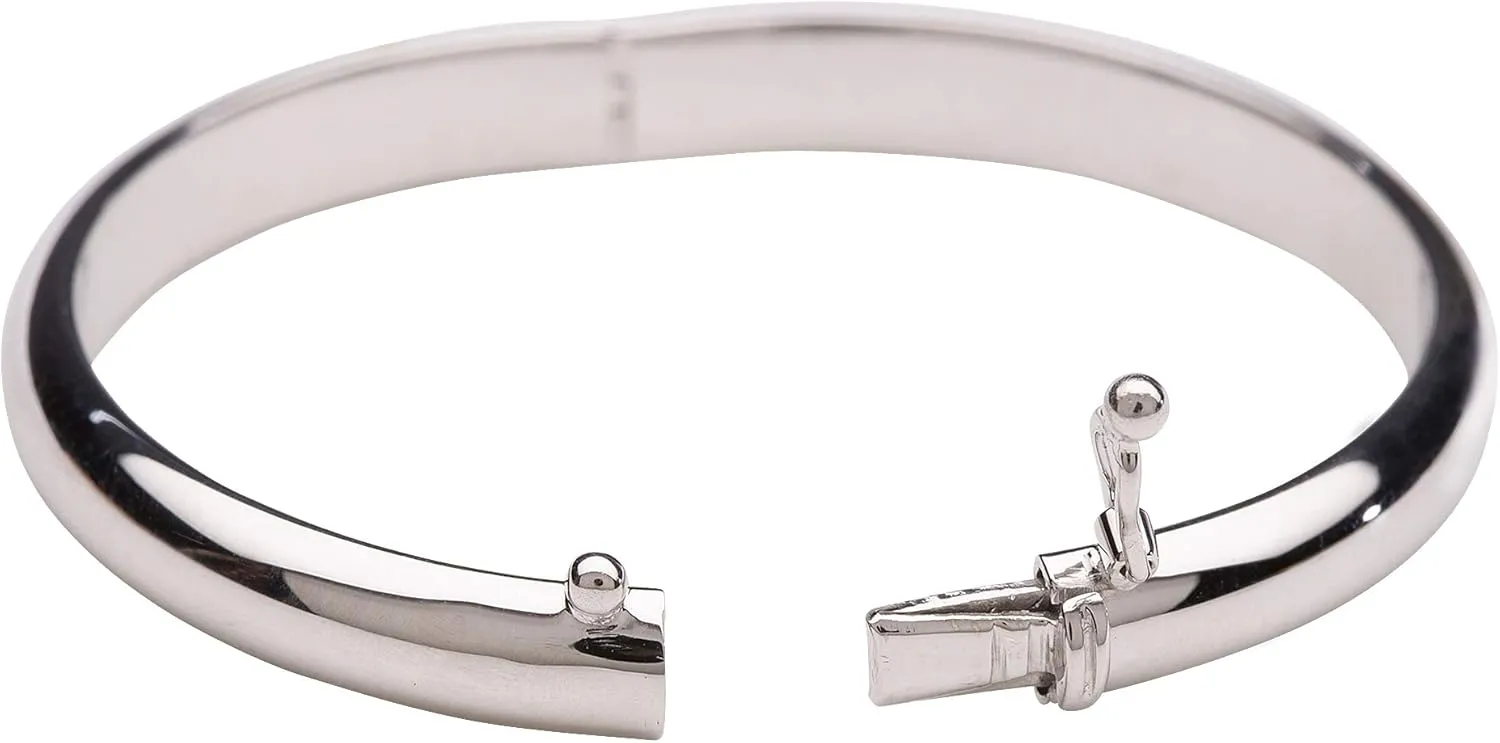 Precious Pieces .925 Sterling Silver Classic Baby Bangle Bracelet for Babies, Toddlers, Kids, Teens or Women