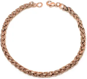 Pure Copper Wheat Chain Unisex Bracelet, 100% Oxidized Copper Chain Bracelet, Solid Copper Bracelet/Anklets Jewelry Eco Friendly Gifts