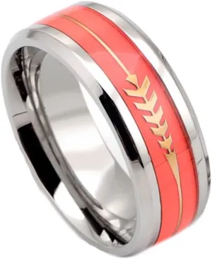 Rings for Men Stainless Steel, Unique Rings Silver Gold Carbon Fiber Glow In The Dark Jewelry Gift for Birthday Party
