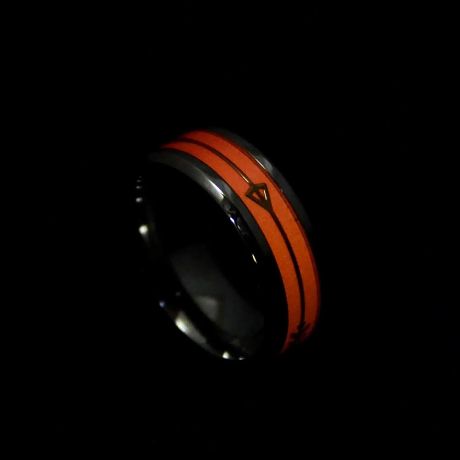 Rings for Men Stainless Steel, Unique Rings Silver Gold Carbon Fiber Glow In The Dark Jewelry Gift for Birthday Party