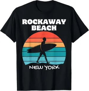 ROCKAWAY BEACH NEW YORK SURF VINTAGE SUNSET SURFING T-Shirt