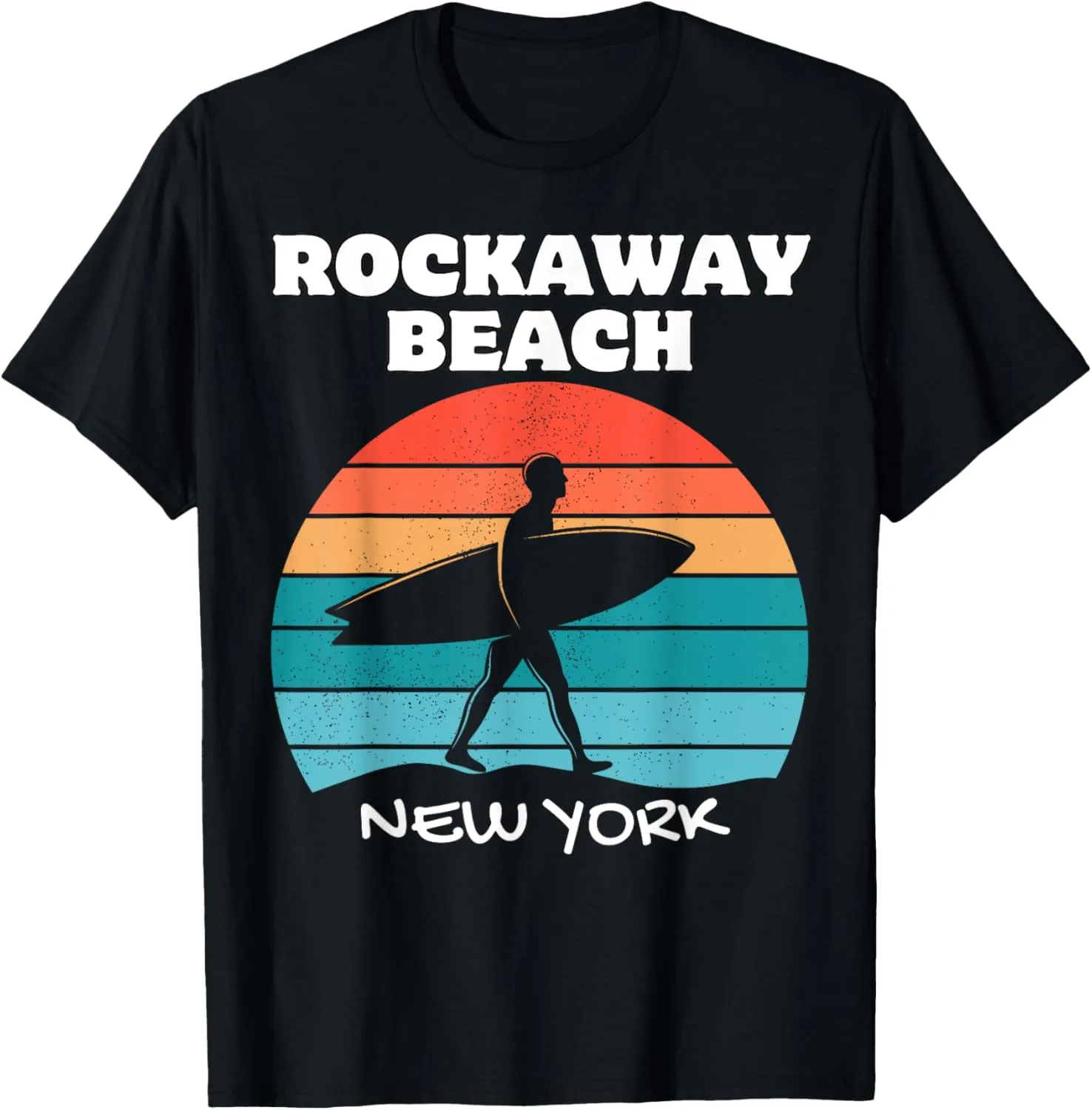 ROCKAWAY BEACH NEW YORK SURF VINTAGE SUNSET SURFING T-Shirt