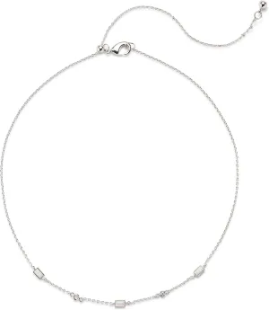 Rocksbox Gem Choker Necklace - Choker Necklace for Women - High Polish Plating with White Opal and Cubic Zirconia - Premium Quality Jewelry - 14" with Extender