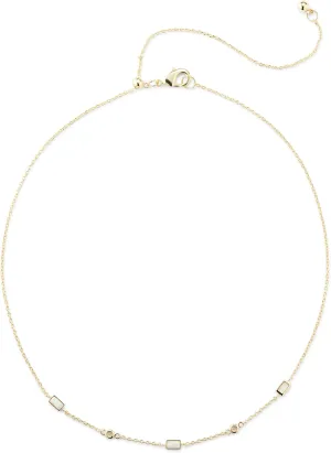 Rocksbox Gem Choker Necklace - Choker Necklace for Women - High Polish Plating with White Opal and Cubic Zirconia - Premium Quality Jewelry - 14" with Extender