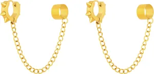Sacina Goth Punk Gold-tone -Tone Spike Ear Cuff Earrings, Gothic Punk Emo Grunge Spike Earrings, Christmas Jewelry Gifts for Women