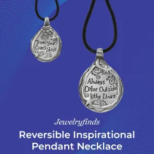 SAGEFINDS Reversible Inspirational Pendant Necklace - Motivational & Inspirational Faith Necklace Gifts