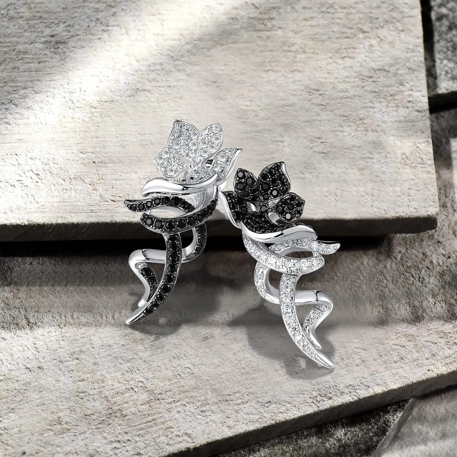 Santuzza 925 Sterling Silver Gemstone Fancy Dangling Stud Earrings for Women
