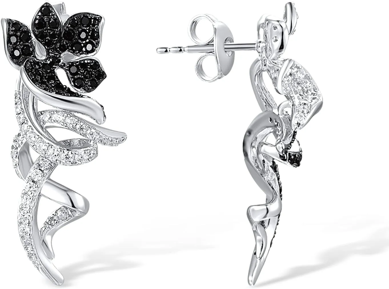 Santuzza 925 Sterling Silver Gemstone Fancy Dangling Stud Earrings for Women