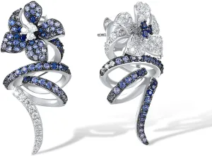 Santuzza 925 Sterling Silver Gemstone Fancy Dangling Stud Earrings for Women