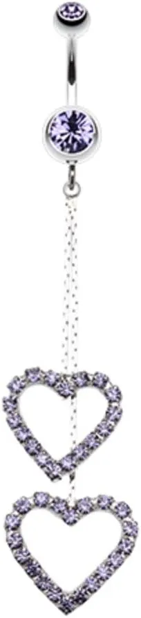 Shimmering Heart Flow WildKlass Belly Button Ring