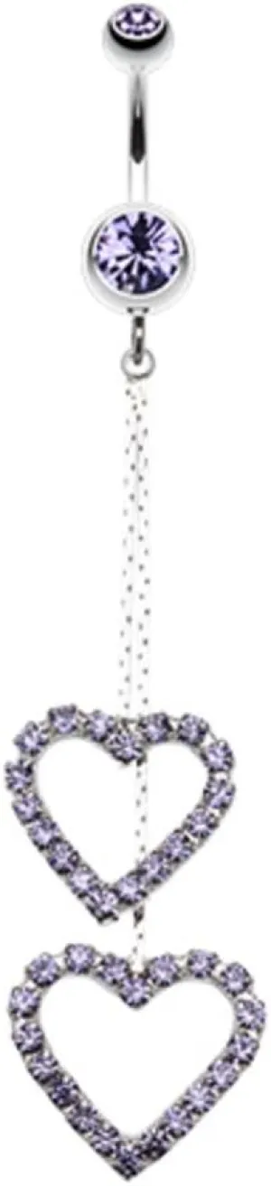 Shimmering Heart Flow WildKlass Belly Button Ring