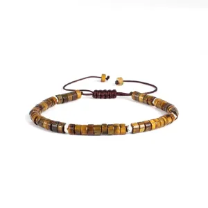 SofiaCreations Natural Tiger's Eye Beaded Healing Meditation Reiki Chakra Protection Handmade Bracelet for Women Men, Minimalist Simple Dainty Bracelet