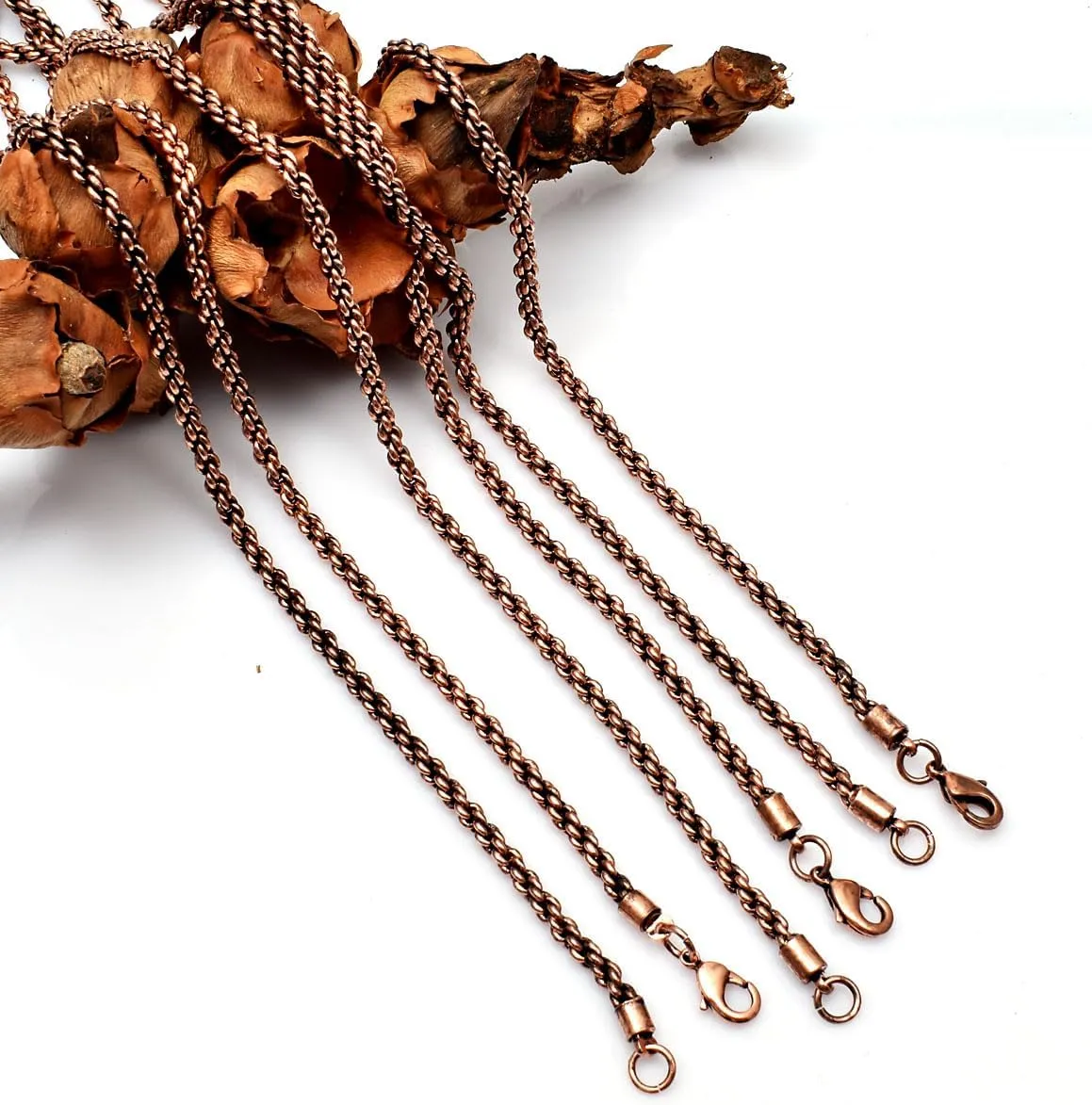 Solid Copper Rope Chain Pure Copper Oxidized Rope Chain Necklace Handmade Copper Chain Necklaces For Women And Mens Chain Thickness 3mm