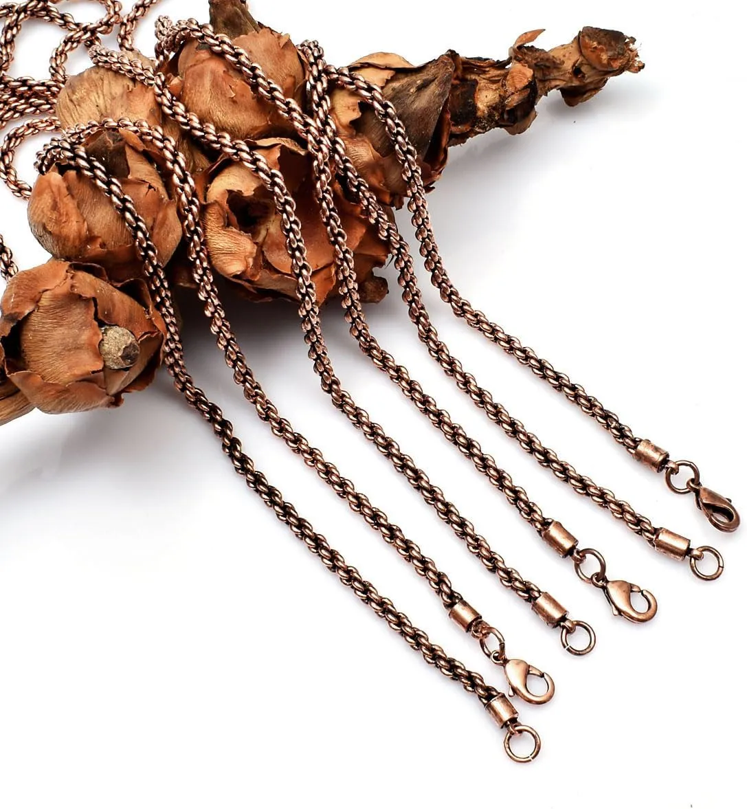 Solid Copper Rope Chain Pure Copper Oxidized Rope Chain Necklace Handmade Copper Chain Necklaces For Women And Mens Chain Thickness 3mm