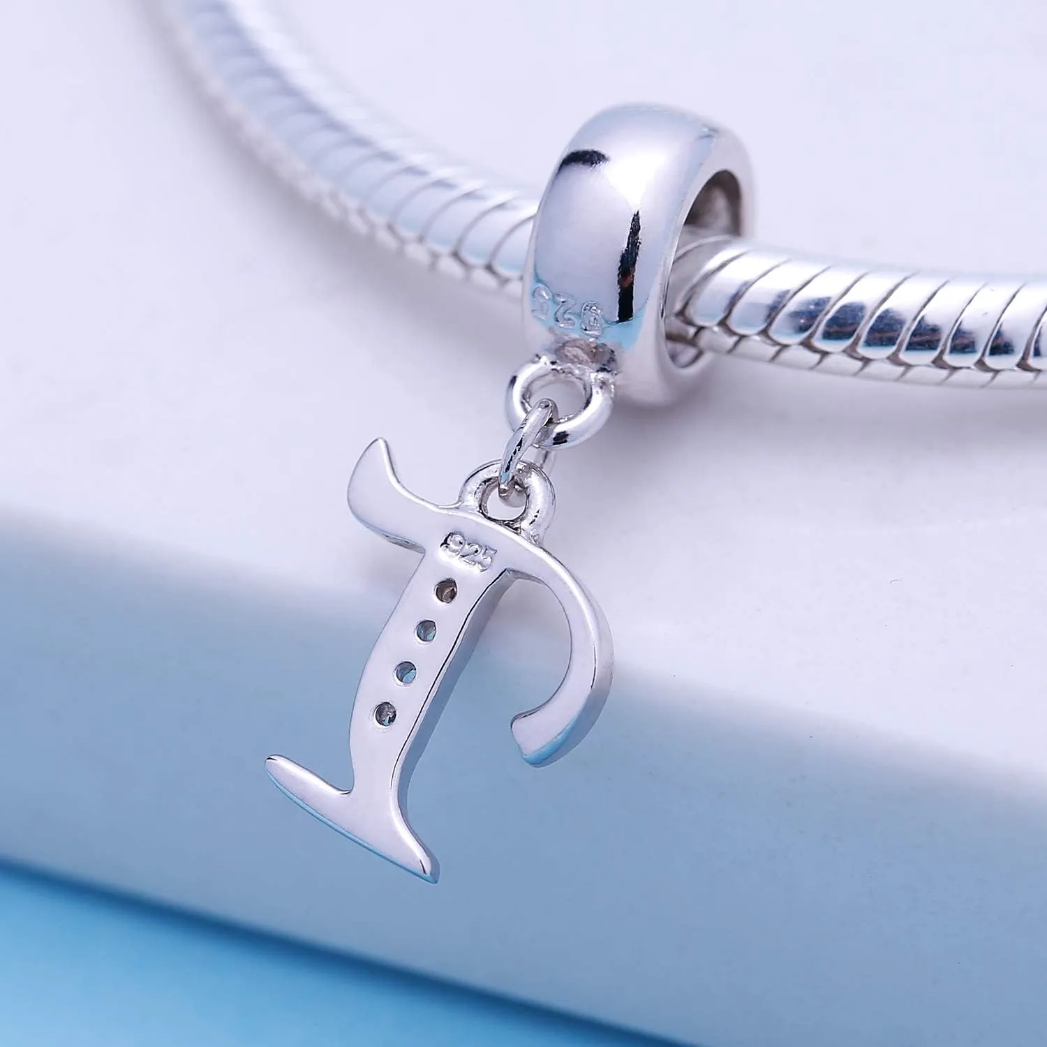 SOUKISS 925 Sterling Silver Letter Beads Initial A-z Dangle Alphabet Crystal Charm Fits European Bracelet Gift for Mother Valentines day