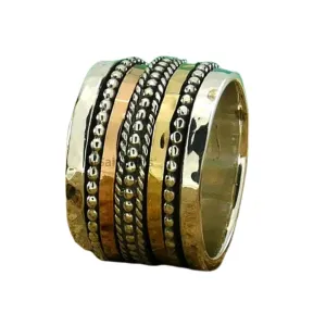 Spinner Ring, Solid 925 Sterling Silver For Womens & Girls, Plain Unique Handcrafted Ring For Her Or Him