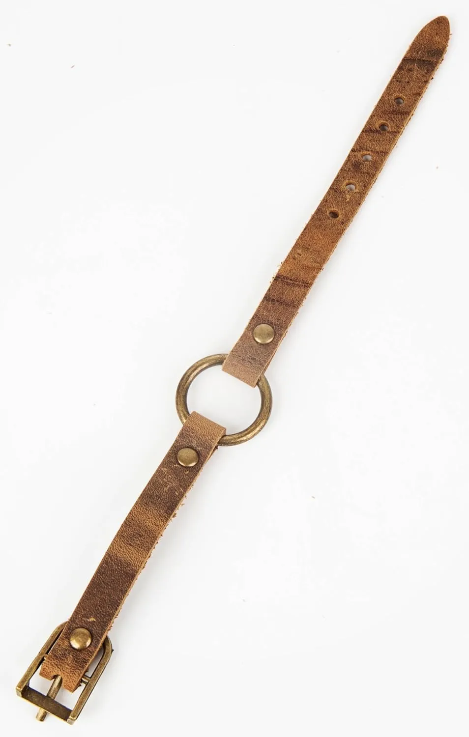 SPUNKYsoul Buckle or 5 Wrap Leather Circle Bracelet - Adjustable Boho-Inspired Leather Bracelet for Women & Men, Unique Distressed Jewelry with Symbolic Circle, Ideal for Everyday Wear & Gifting