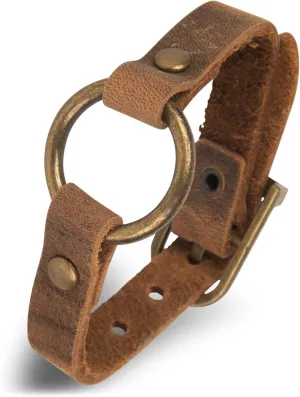 SPUNKYsoul Buckle or 5 Wrap Leather Circle Bracelet - Adjustable Boho-Inspired Leather Bracelet for Women & Men, Unique Distressed Jewelry with Symbolic Circle, Ideal for Everyday Wear & Gifting