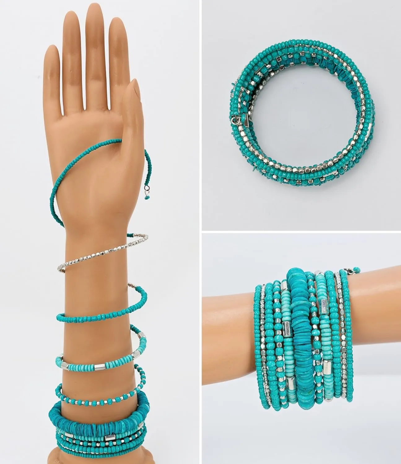 SPUNKYsoul Handmade Bohemian Coil Spring Bracelet for Women Collection