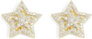 Star Earrings for Women Gold Silver Y2k Star Earrings Sparkly Cubic Zirconia Star Earrings Dainty Personalized Star Cartilage Earrings Hollow Star Earring Rhinestone Star Stud Earrings Prom Jewelry