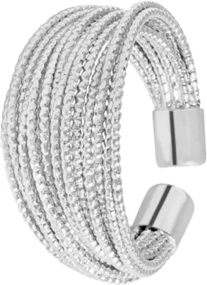 Statement Adjustable Ring For Women Multi Layer Strand Unique Ring Wrap Minimalist Fashion Silver Rings Jewelry