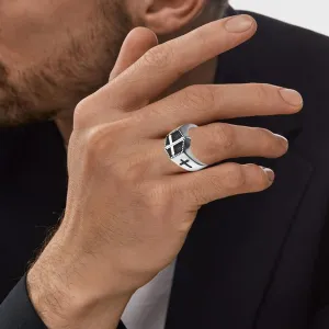 Sterling Silver Cross Ring - Unique Faith Christian Religious Ring for Men - Catholic Jewelry Gifts for Dad, Husband