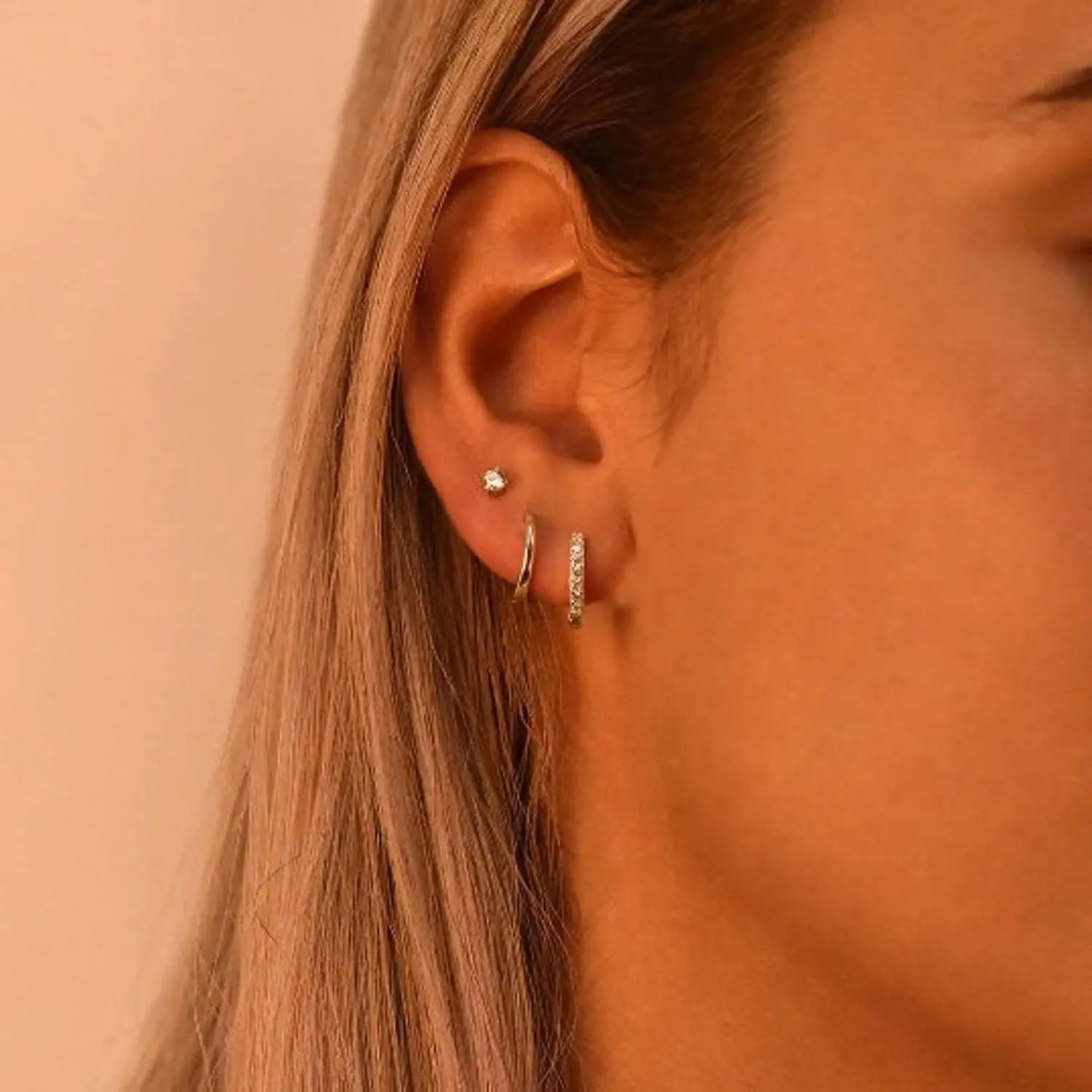Stud Earrings for Women,Dainty Gold Earrings 14k Gold Plated Cartilage Earring Set Hypoallergenic CZ Butterfly Heart Earrings Trendy Small Hoop Earrings Gold Jewelry for Women Gifts