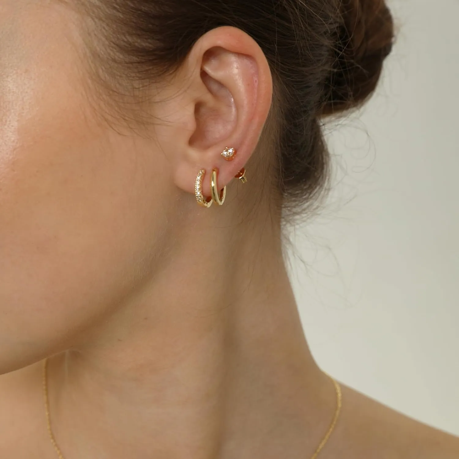 Stud Earrings for Women,Dainty Gold Earrings 14k Gold Plated Cartilage Earring Set Hypoallergenic CZ Butterfly Heart Earrings Trendy Small Hoop Earrings Gold Jewelry for Women Gifts