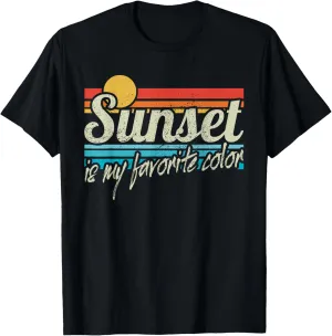 Sunset Is My Favorite Color Retro Vintage Beach Surf Sunset T-Shirt