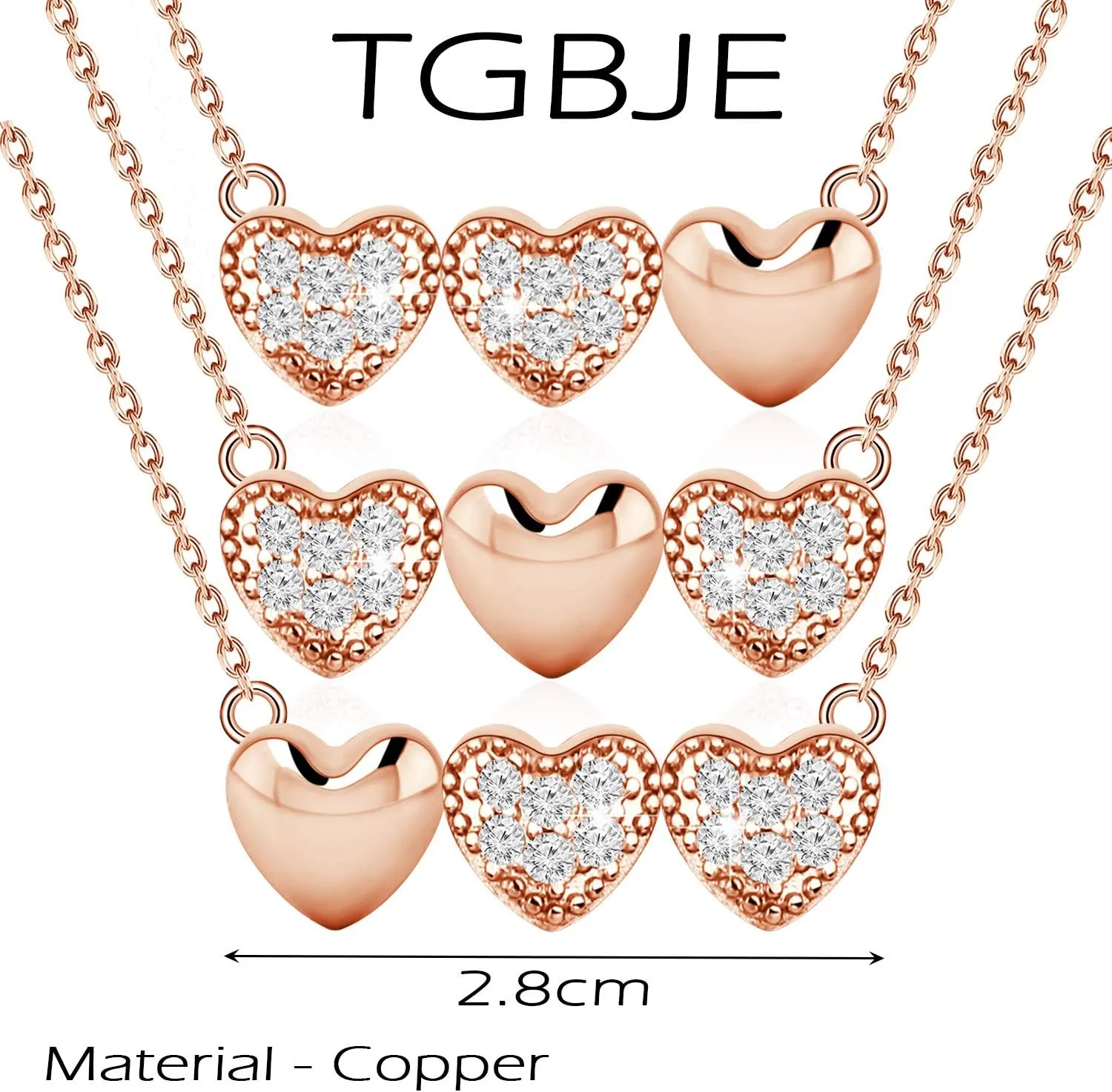 TGBJE 3 Best Friend Necklaces - BFF & Long Distance Friendship Soul Sister Birthday Gift