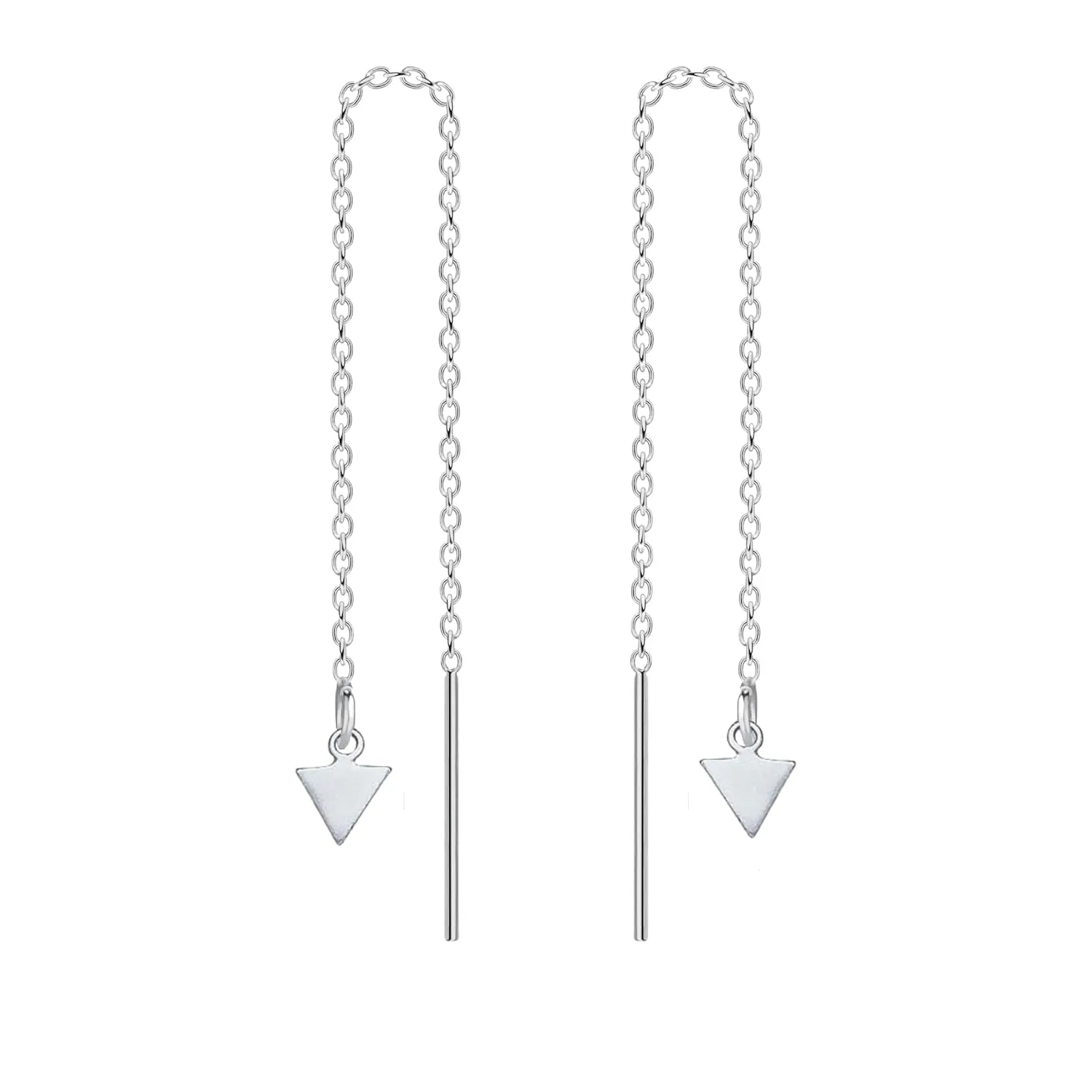 Threader Chain Earrings in 925 Sterling Silver | Thread Through Jewelry for Women and Girls | Multiple Designs Available (Shooting Arrows)